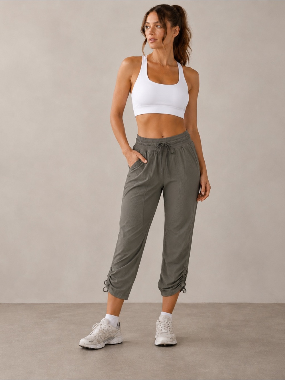 lululemon athletica Olive Drawstring Cropped Joggers